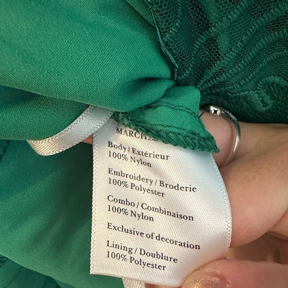 NWT Marchesa Notte Embroidered Gown Green Formal Dress 2 - Picture 12 of 12